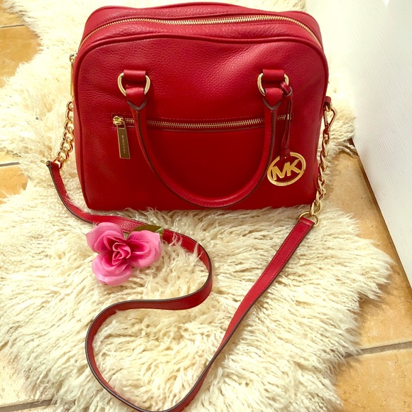 MICHAEL Michael Kors Handbags - MICHAEL KORS Knox Chili Large Satchel Leather